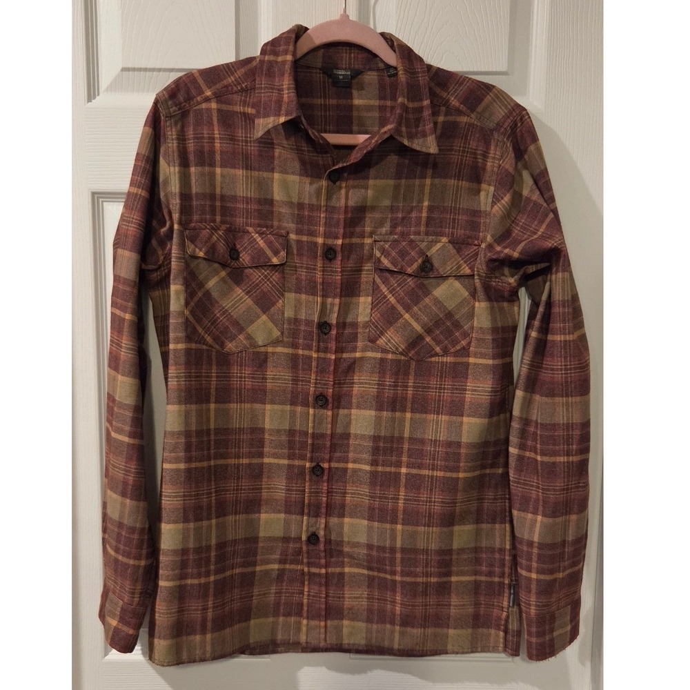 Royal Robbins Plaid Flannel Shirt Men's Medium Roll Tab Sleeve Outdoor Hiking